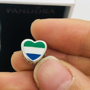 ✨🔥Pandora Sierra Leone Flag Exelusive Pendant S925 Sterling Silver Jewel